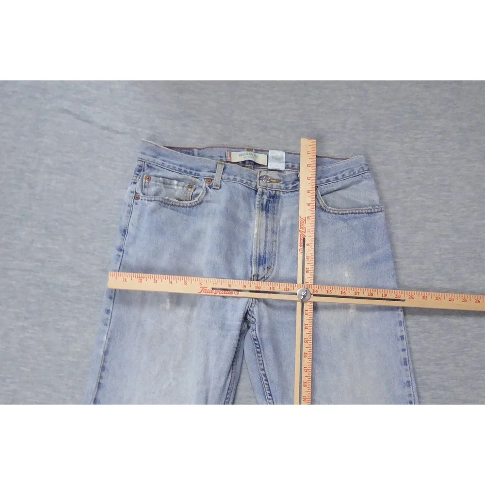 Levis 505 Regular Fit Straight Leg Jeans Mens 36 Blue Light Wash Denim